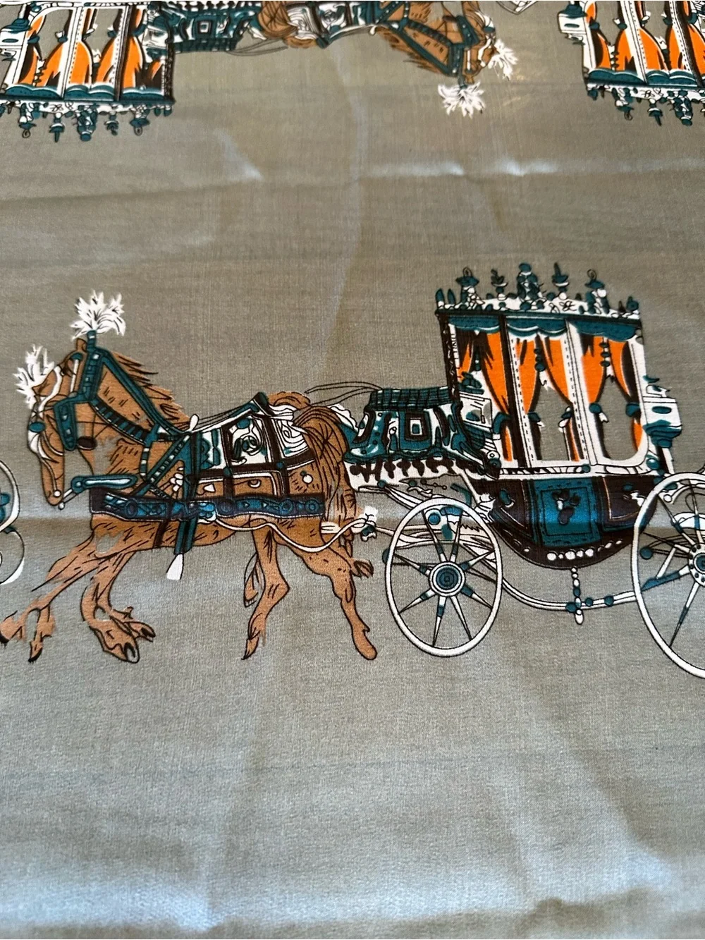Carriage Design Silk Blend Scarf